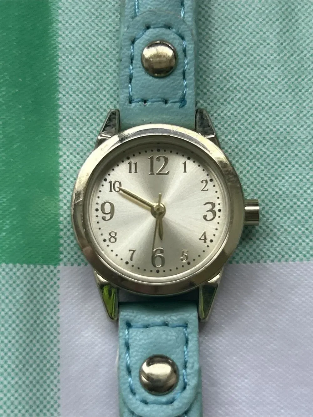 Gold Tone Blue Band Women’s Quartz Watch